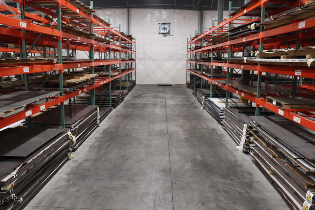 material inventory at Edge Metalworks
