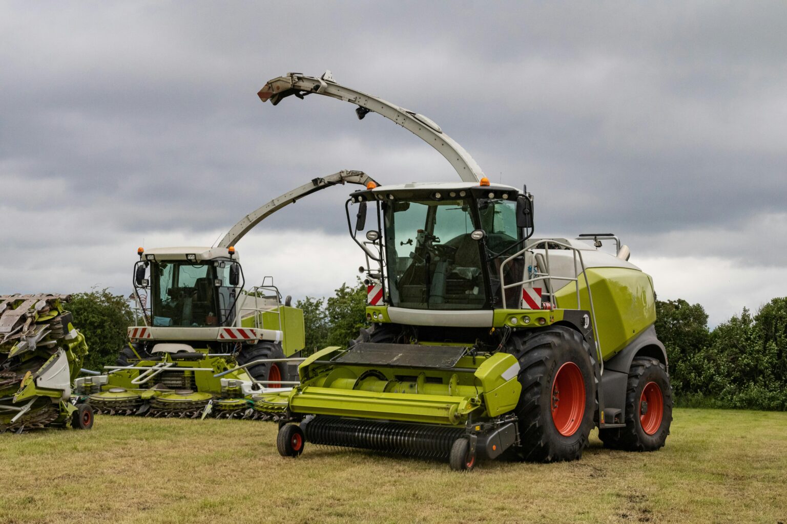 green agriculture equipment in a field